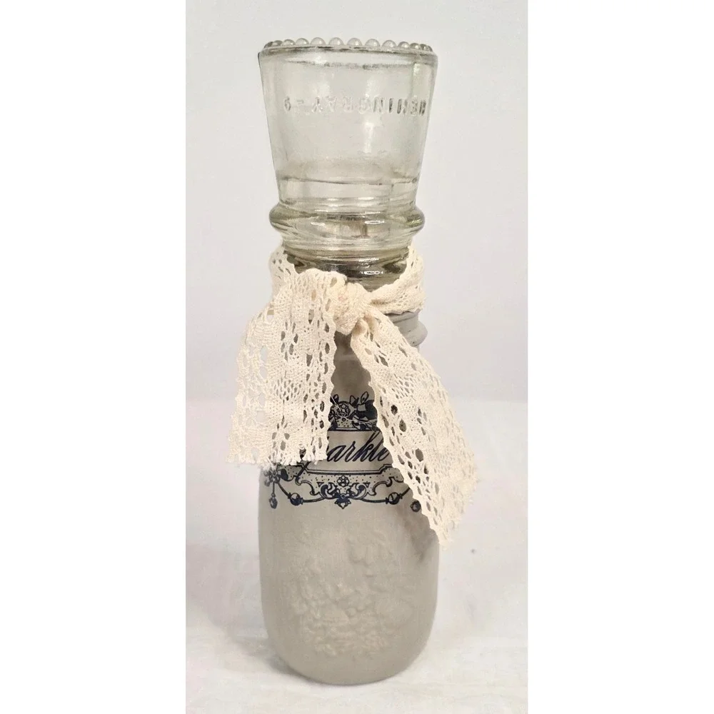 Vintage Hemingray 9 Glass Insulator Upcycled Painted Bottle Candleholder 9